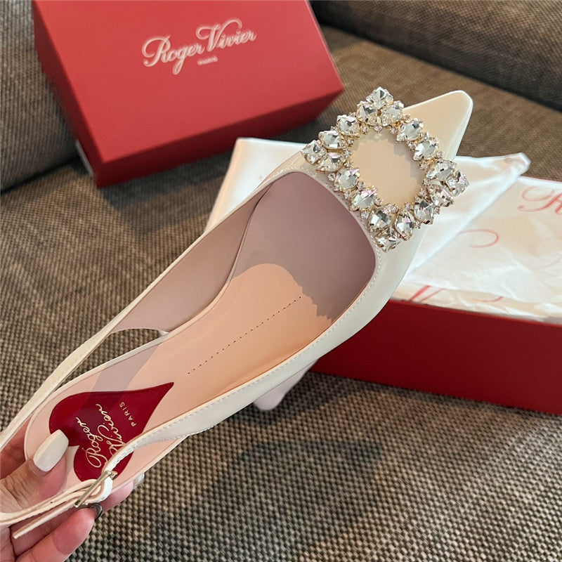 High Quality Luxury Roger Vivier New Side Drill Buckle High Heels – Style 50580 product detail