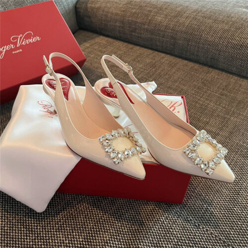 High Quality Luxury Roger Vivier New Side Drill Buckle High Heels – Style 50580