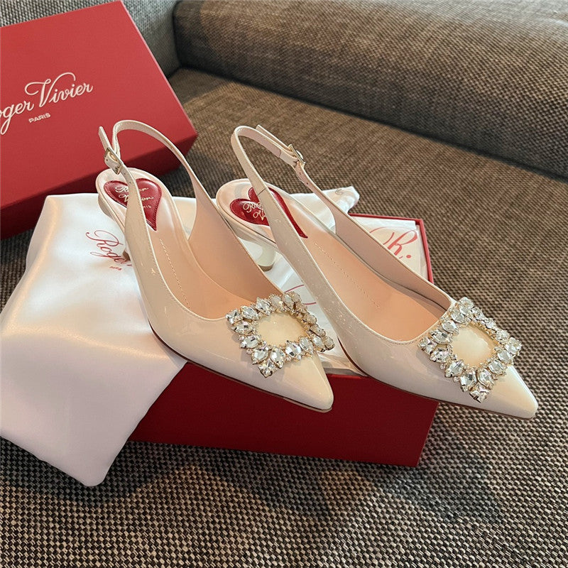 High Quality Luxury Roger Vivier New Side Drill Buckle High Heels – Style 50580