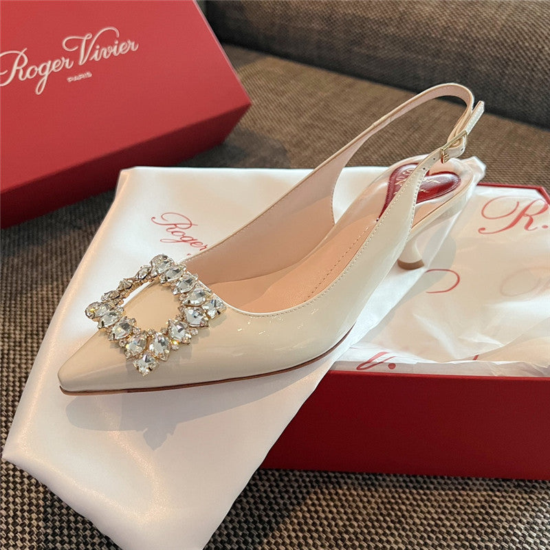 High Quality Luxury Roger Vivier New Side Drill Buckle High Heels – Style 50580 product detail