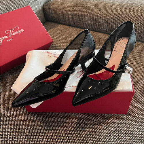 High Quality Luxury Roger Vivier New Side Drill Buckle High Heels