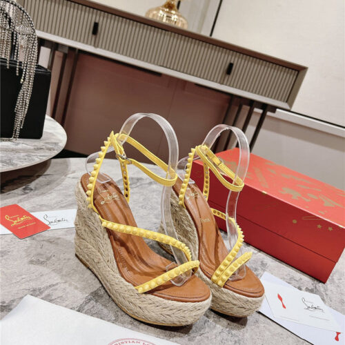 High Quality Luxury Christian Louboutin Mafaldina Zeppa Wedge Sandals – Style 05012