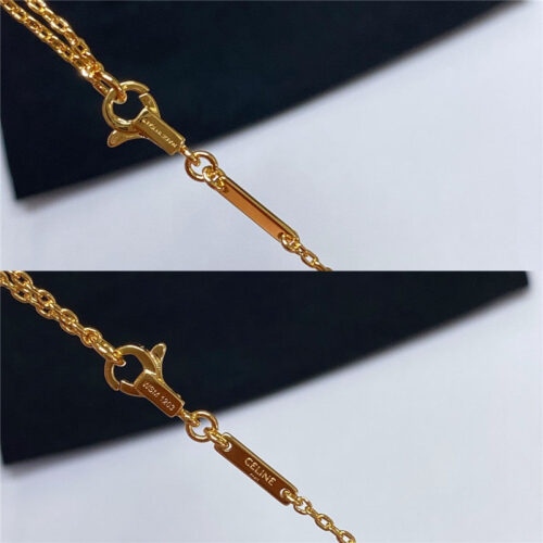 High Quality Luxury Celine Full Diamond Triumphal Arch Double Layer Necklace product detail