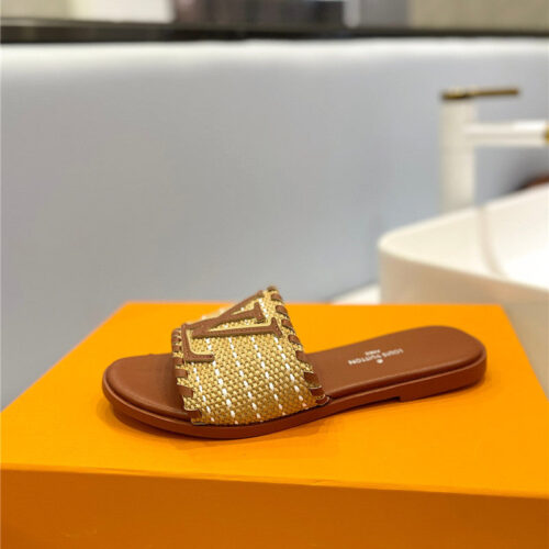 High Quality Luxury Louis Vuitton Logo Flat Slippers product detail
