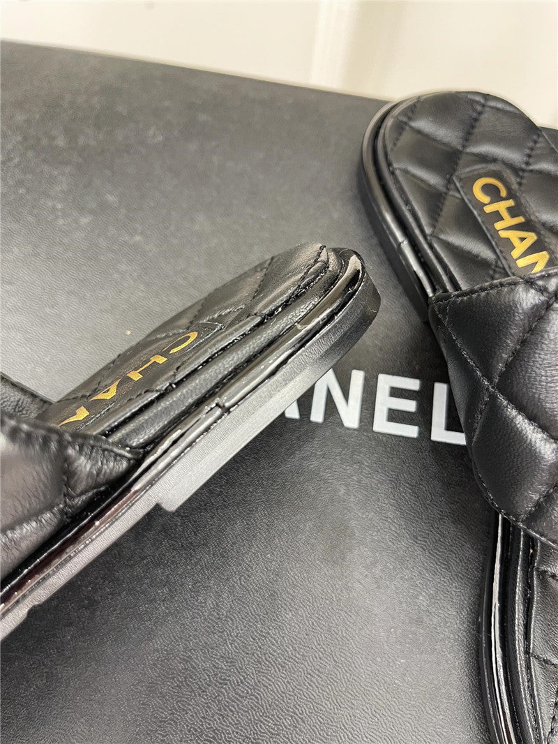 High Quality Luxury Chanel Rhombus Cc Logo Chain Buckle Flat Slippers – Style 26310 product detail