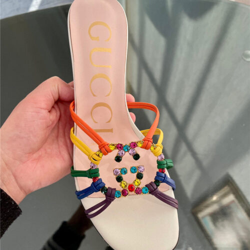 High Quality Luxury Gucci New Crystal Embellished Sandals And Slippers – Style 43059 product detail