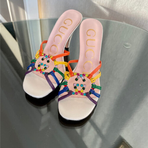 High Quality Luxury Gucci New Crystal Embellished Sandals And Slippers – Style 43059 alternate view