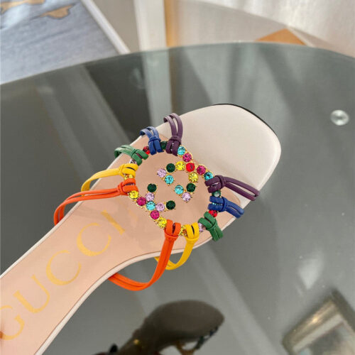 High Quality Luxury Gucci New Crystal Embellished Sandals And Slippers – Style 43059 product detail