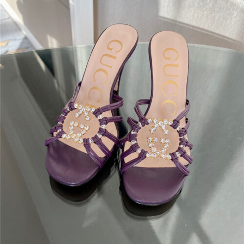 High Quality Luxury Gucci New Crystal Embellished Sandals And Slippers – Style 10291 alternate view