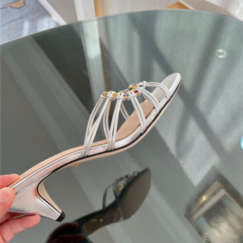 High Quality Luxury Gucci New Crystal Embellished Sandals And Slippers – Style 79219 product detail