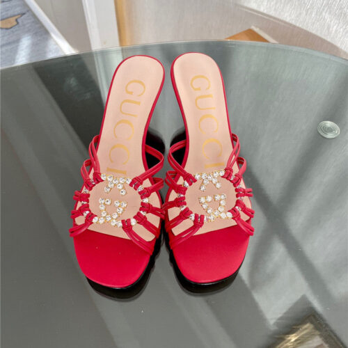 High Quality Luxury Gucci New Crystal Embellished Sandals And Slippers – Style 44755 product detail