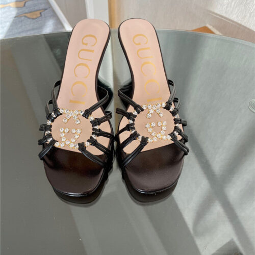 High Quality Luxury Gucci New Crystal Embellished Sandals And Slippers – Style 13683 alternate view