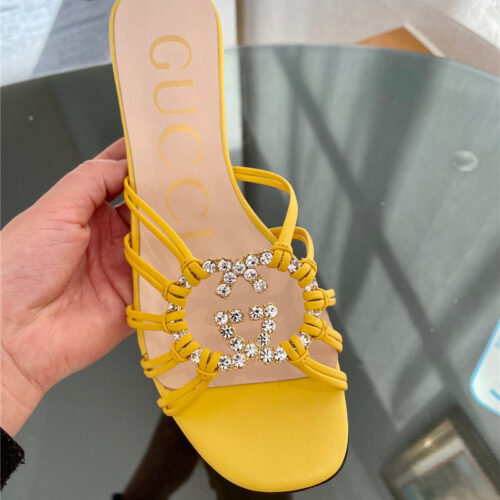 High Quality Luxury Gucci New Crystal Embellished Sandals And Slippers – Style 48147 product detail