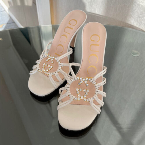 High Quality Luxury Gucci New Crystal Embellished Sandals And Slippers alternate view
