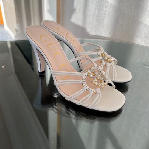 High Quality Luxury Gucci New Crystal Embellished Sandals And Slippers