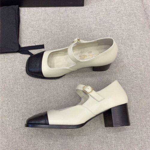 High Quality Luxury Chanel New Thick Heel Square Toe Shoes – Style 64006 alternate view