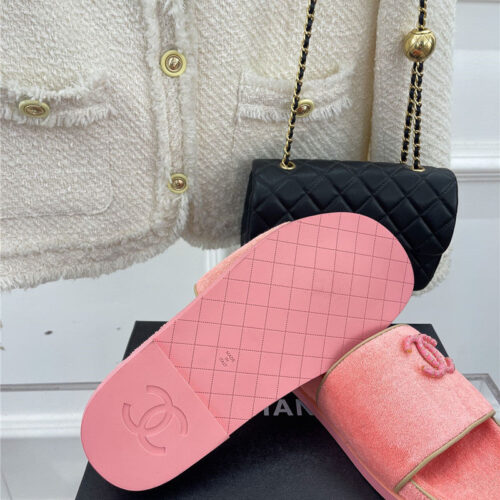 High Quality Luxury Chanel Rhombus Cc Logo Platform Slippers – Style 40966 product detail