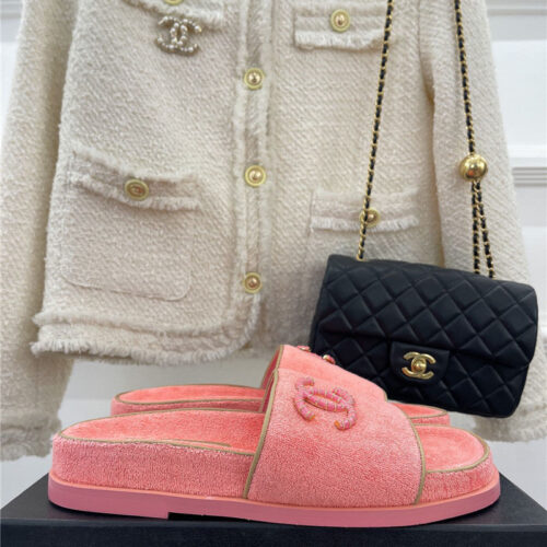 High Quality Luxury Chanel Rhombus Cc Logo Platform Slippers – Style 40966 product detail