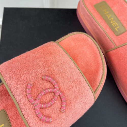 High Quality Luxury Chanel Rhombus Cc Logo Platform Slippers – Style 40966 product detail