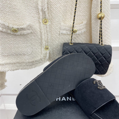 High Quality Luxury Chanel Rhombus Cc Logo Platform Slippers – Style 37574 product detail