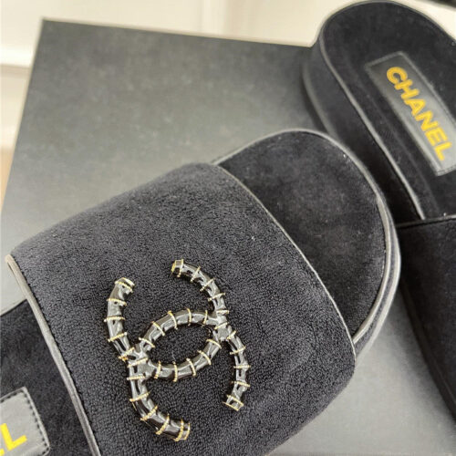 High Quality Luxury Chanel Rhombus Cc Logo Platform Slippers – Style 37574 product detail
