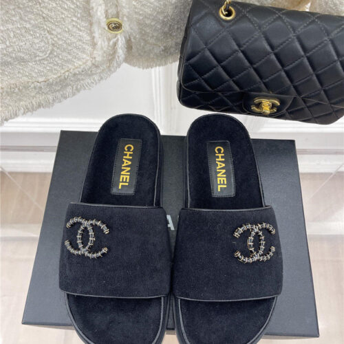 High Quality Luxury Chanel Rhombus Cc Logo Platform Slippers – Style 37574 alternate view