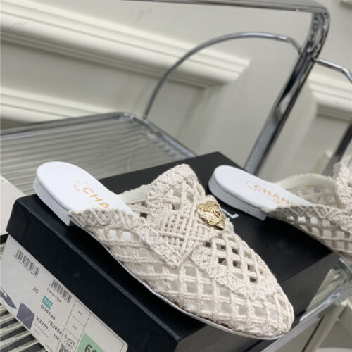 High Quality Luxury Chanel Hollow Roman Slippers – Style 47910 product detail