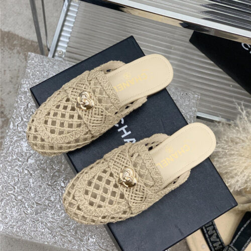 High Quality Luxury Chanel Hollow Roman Slippers – Style 73894 alternate view