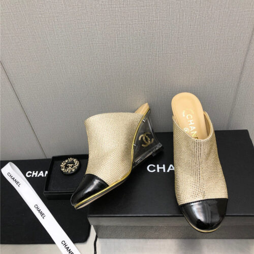 High Quality Luxury Chanel Counter Catwalk Platform Slippers – Style 79750 product detail