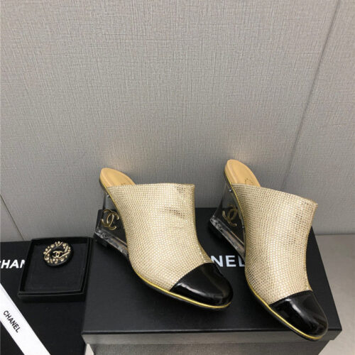 High Quality Luxury Chanel Counter Catwalk Platform Slippers – Style 79750 product detail
