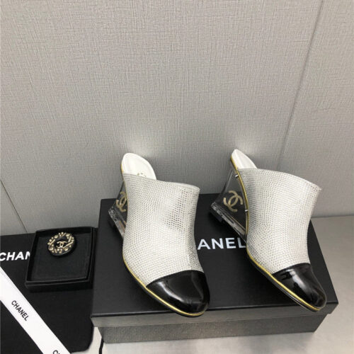 High Quality Luxury Chanel Counter Catwalk Platform Slippers – Style 78054 product detail