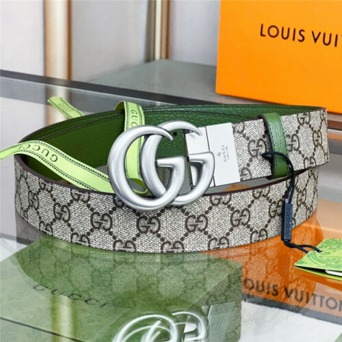 High Quality Luxury Gucci Reversible Belt With Double G Buckle – Style 42377 product detail