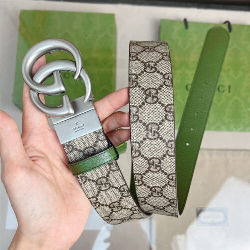 High Quality Luxury Gucci Reversible Belt With Double G Buckle – Style 42377 product detail