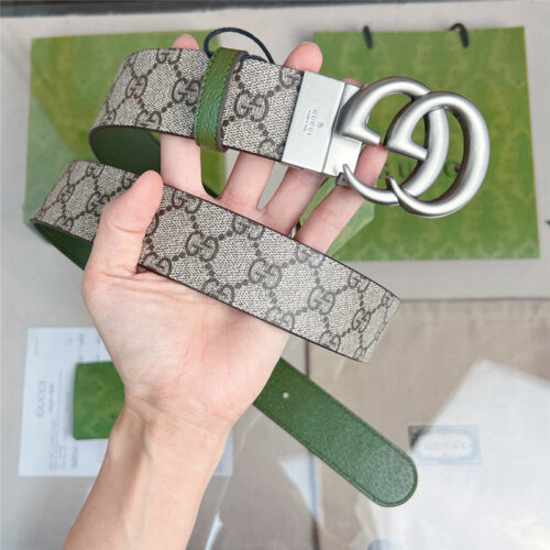 High Quality Luxury Gucci Reversible Belt With Double G Buckle – Style 42377 product detail