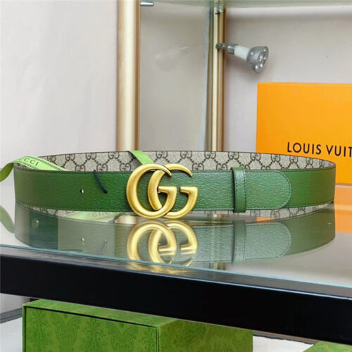 High Quality Luxury Gucci Reversible Belt With Double G Buckle alternate view