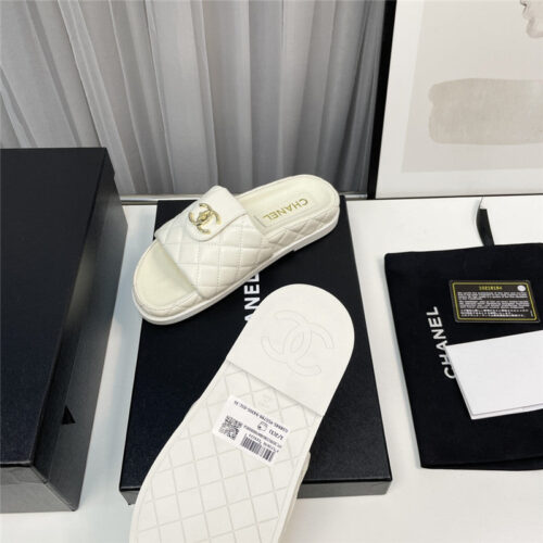 High Quality Luxury Chanel Rhombus Cc Logo Platform Slippers product detail