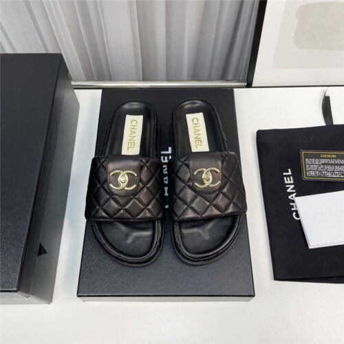 High Quality Luxury Chanel Rhombus Cc Logo Platform Slippers – Style 88998 alternate view