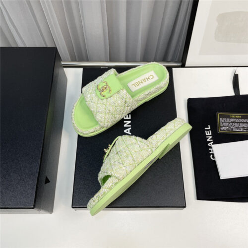 High Quality Luxury Chanel Rhombus Cc Logo Platform Slippers – Style 82214 product detail