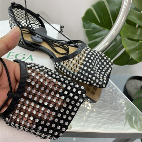 High Quality Luxury Bottega Veneta New Mesh Diamond Roman Series Sandals – Style 70438 product detail