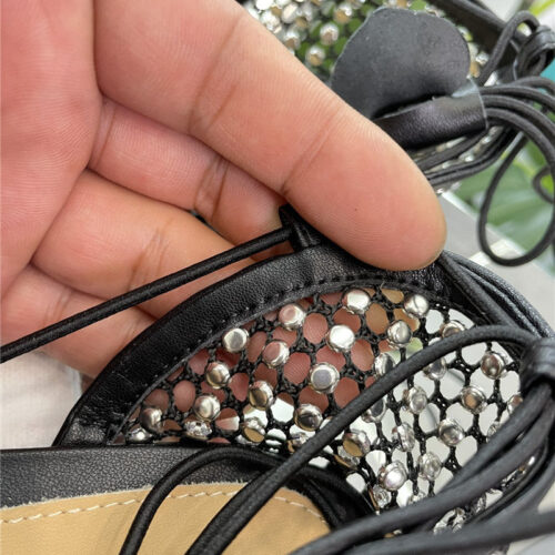 High Quality Luxury Bottega Veneta New Mesh Diamond Roman Series Sandals – Style 70438 product detail