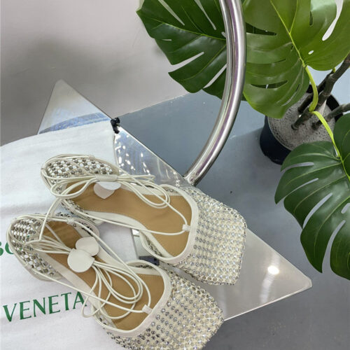 High Quality Luxury Bottega Veneta New Mesh Diamond Roman Series Sandals – Style 39366