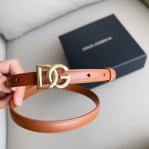 High Quality Luxury Dolce  Gabbana DG Antique Gold Gancini Buckle Belt – Style 40845 alternate view