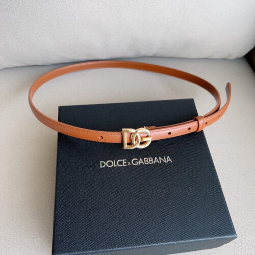 High Quality Luxury Dolce  Gabbana DG Antique Gold Gancini Buckle Belt – Style 40845