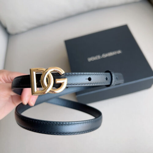 High Quality Luxury Dolce  Gabbana DG Antique Gold Gancini Buckle Belt – Style 83398 alternate view