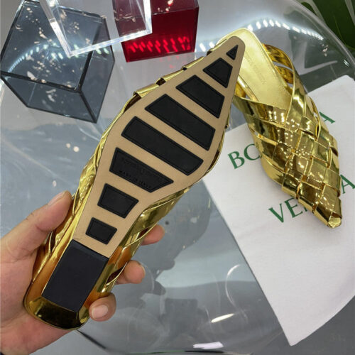 High Quality Luxury Bottega Veneta Square Toe Flat Woven Slides product detail