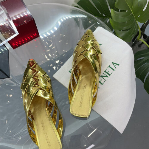 High Quality Luxury Bottega Veneta Square Toe Flat Woven Slides product detail