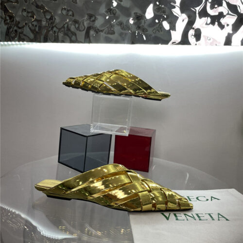 High Quality Luxury Bottega Veneta Square Toe Flat Woven Slides product detail