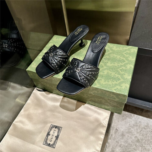 High Quality Luxury Gucci High Heel Fish Mouth Sandals And Slippers – Style 91283 alternate view
