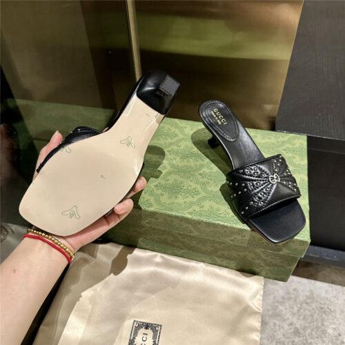 High Quality Luxury Gucci High Heel Fish Mouth Sandals And Slippers – Style 91283 product detail