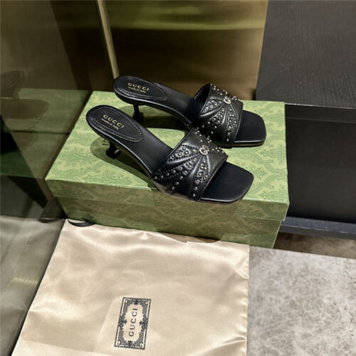 High Quality Luxury Gucci High Heel Fish Mouth Sandals And Slippers – Style 91283